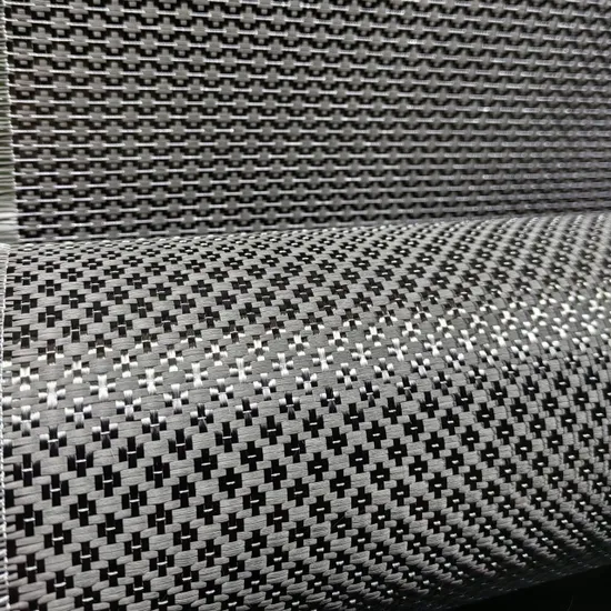 297GSM 3K Jacquard Carbon Fiber Metallic Silver Hybrid Fabric Roll for Automobile 